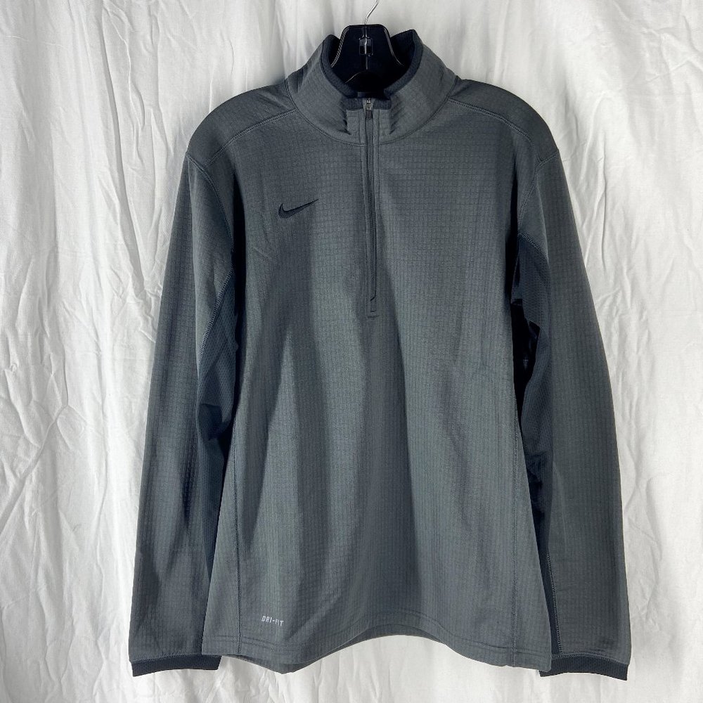 Nike Dri-Fit Mens Dark Gray Textured 1/2 Zip Training Jacket